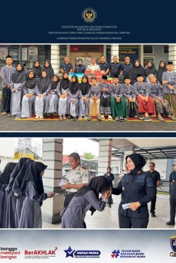 Wujud Kepedulian Sosial, Kakanwil bersama Kalapas Berikan Santunan Kepada Anak Yatim