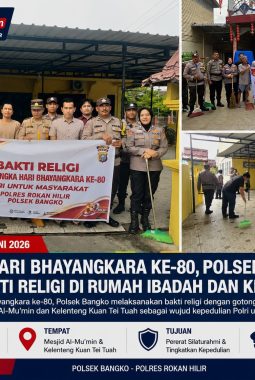 Sambut Hari Bhayangkara ke-80, Polsek Bangko Gelar Bakti Religi di Masjid dan Kelenteng