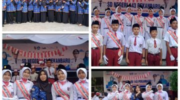 Upacara pengibaran bendera di SDN 143 Di jln Taskurun Pekanbaru.menambah wawasan buat para murid dan para guru.