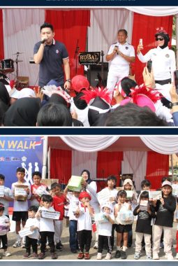 Tampil Kompak Beratribut Merah Putih Kreatif, Lembaga Pemasyarakatan Kelas 1 Bandar Lampung Semarakkan Kegiatan Fun Walk Direktorat Jenderal Pemasyarakatan Lampung