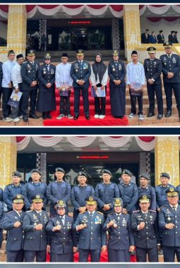 Dampingi Kepala Kantor Wilayah, Kepala Lembaga Pemasyarakatan Kelas 1 Bandar Lampung Hadiri Upacara HUT Ke-81 Kemerdekaan RI di Kantor Gubernur Lampung