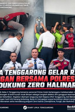 LPKA Tenggarong dan Polres Kukar Gelar Razia Gabungan, Hasil Nihil Barang Terlarang
