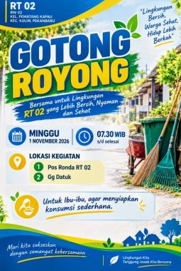 HIMBAUAN KHUSUS LURAH PEMATANG KAPAU DEKRI, S.Pd: WARGA RT 02 WAJIB HADIR GORO AKBAR 1 NOVEMBER 2026
